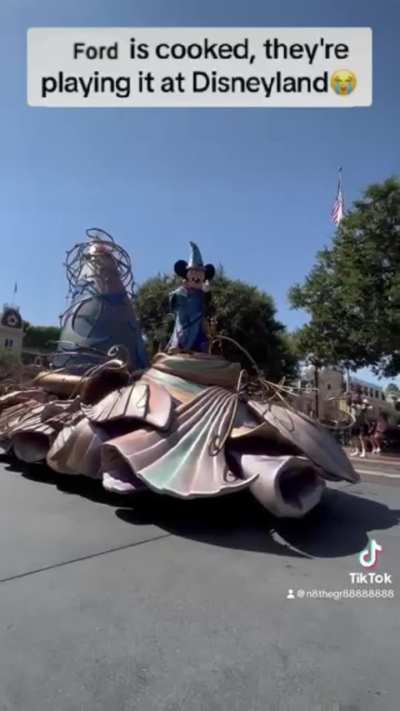 Ford is cooked, they're even playing it at Disneyland 😭