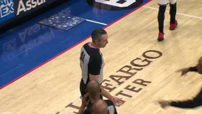 [Highlight] Montrezl Harrell responds to Kyrie Irving doing something weird to him and gets called for a technical, 5th technical foul of the game