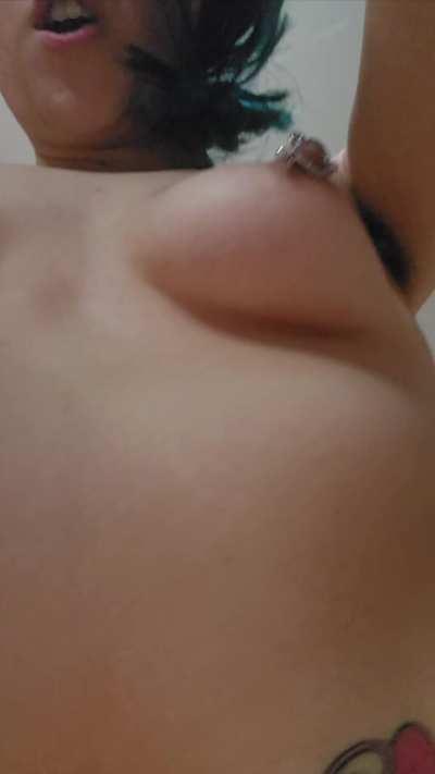 Your face looks like the perfect seat for this big hairy pussy! 