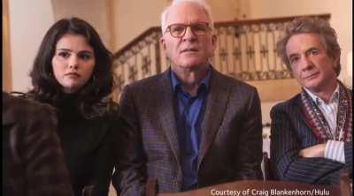 Selena Gomez, Steve Martin, and Martin Short behind the scenes of their shoot with Emmy Magazine