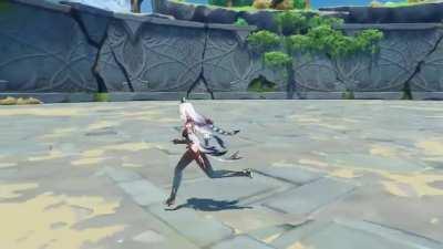 Shenhe idles and gameplay via Genshin Intel