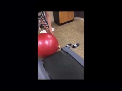 Ball on treadmill