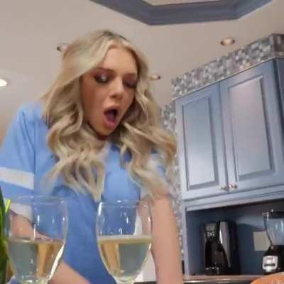 Excited at her dinner party