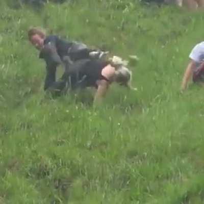 Majestically falling head over arse