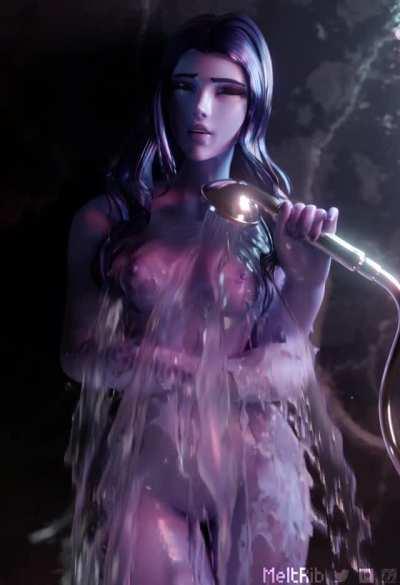 Widowmaker's sneaky tentacle shower (MeltRib) [Overwatch]