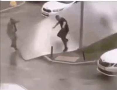 WCGW walking on a roof plate on a windy day