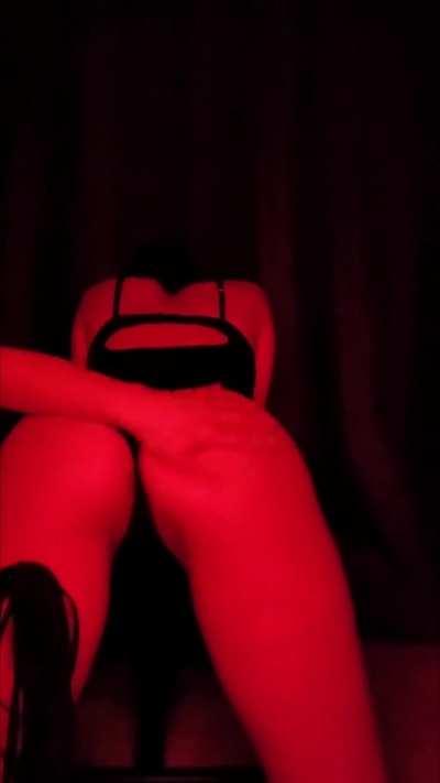 Mistress plays with her toy