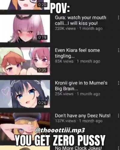 Clippers be like: OMG THIS VTUBER IS SAYING SOMETHING SERIOUS GUYS PLEASE BE RESPECTFUL *Proceeds to put cropped hololive həntài as the thumbnail that has nothing to do with the video other than to gain views from teenagers*