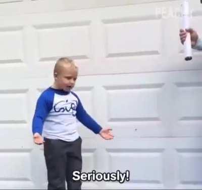 Telling him he's gonna have a brother