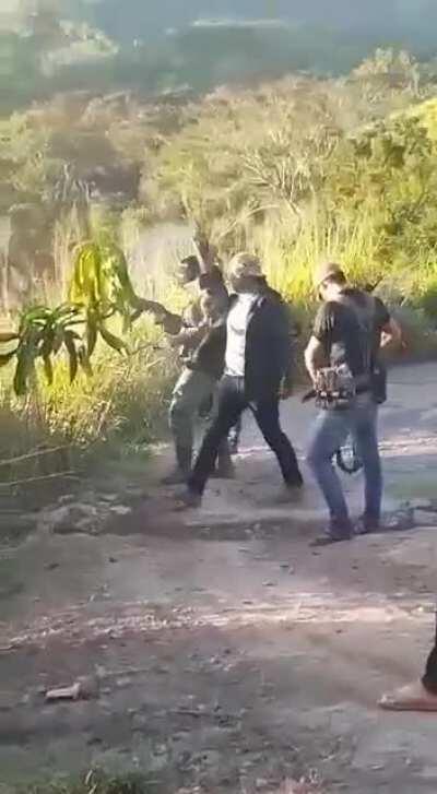 Sinaloa cartel shooting some guns.. machine gun guy is in the zone here lol