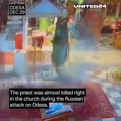 The priest was almost killed right in the church during the Russian attack on Odesa.