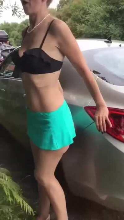 Suction Dildo in Public