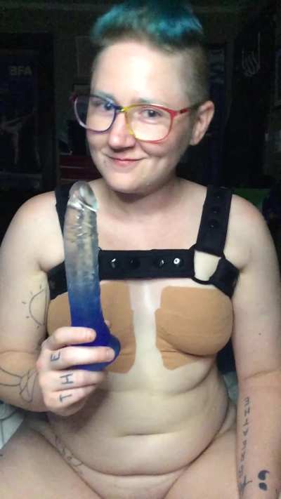 Amateur Cute Dildo NSFW Solo Tease Thick Trans Porn GIF by badwolfbadass