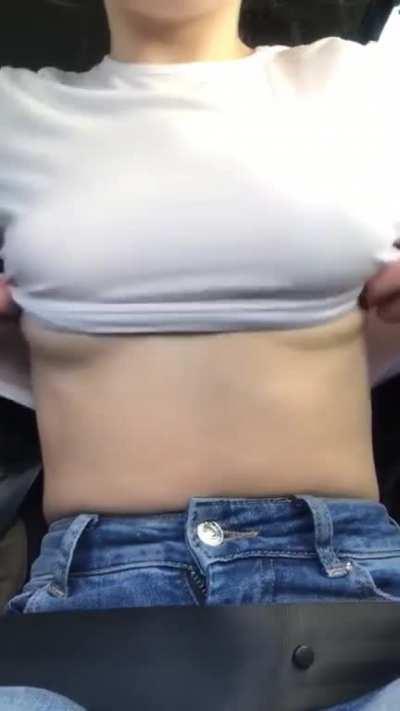 Titty drop in the car [drop] [OC[