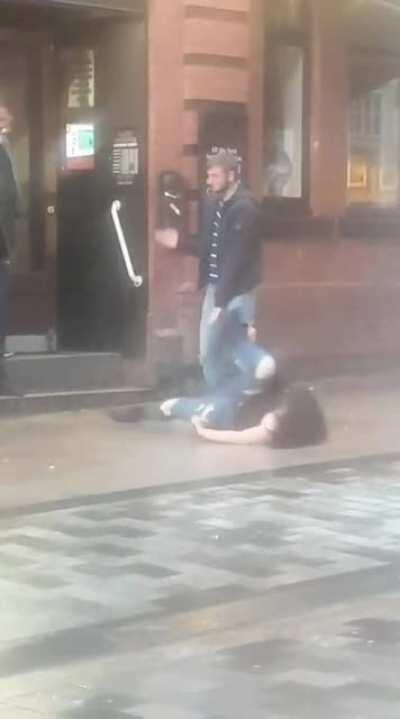 drunk mum falls over drunken daughter during fight