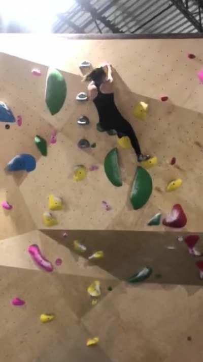 Friend of mine climbing a 30ft wall