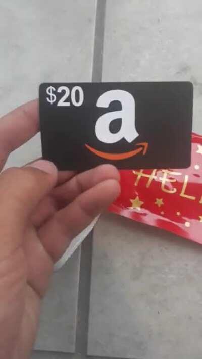 This 'gift card' that came with a product we bought off of Amazon. We get one if we give the product a good review