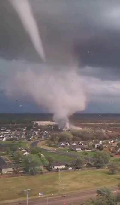 Tornado Forms Over Town Ripping Homes Apart 