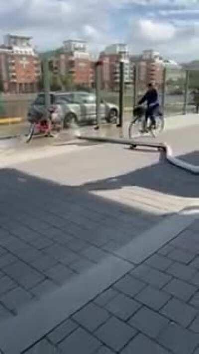 Waterpipe over bikelane, stockholm sweden
