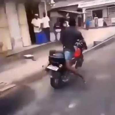 There are dumber ways to ride a bike. Not sure how many but at least one.