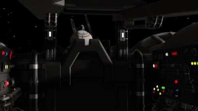 Star Wars: X-Wing chased by TIE fighter