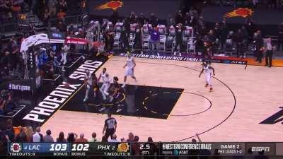 [Highlight] Ball goes out of bounds on the missed 3 by Bridges