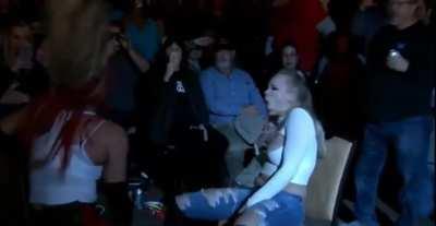 Penelope Ford vs Taya in a rough pro wrestlng match. Penelope must have been really sore after this one.