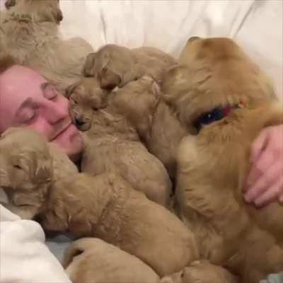 Uncontrollable happiness in shower of love