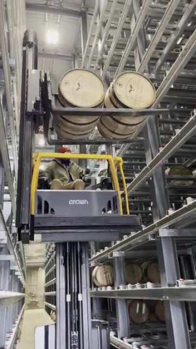 Loading a rickhouse in Kentucky. The smell is AMAZING!