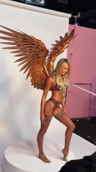 Candice backstage at the Victoria’s Secret Fashion Show (10-15-25)