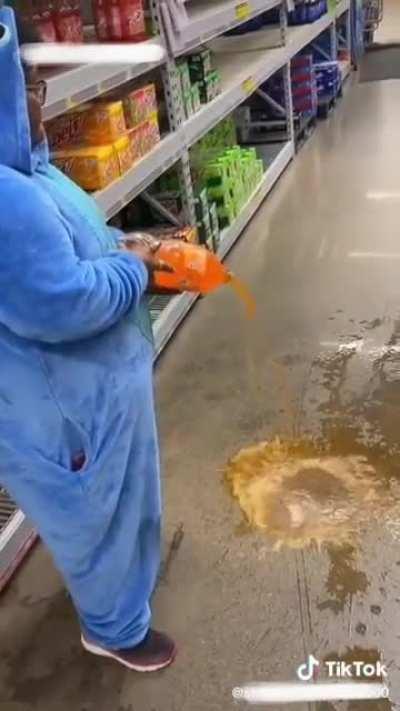 pouring soda all over the floor