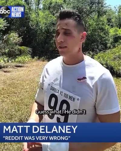 100 men VS 1 Gorilla