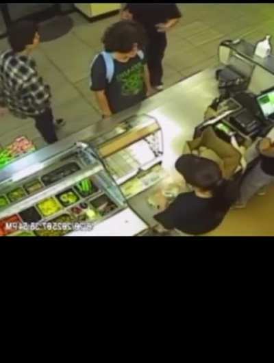 Guy tries to steal food and fails