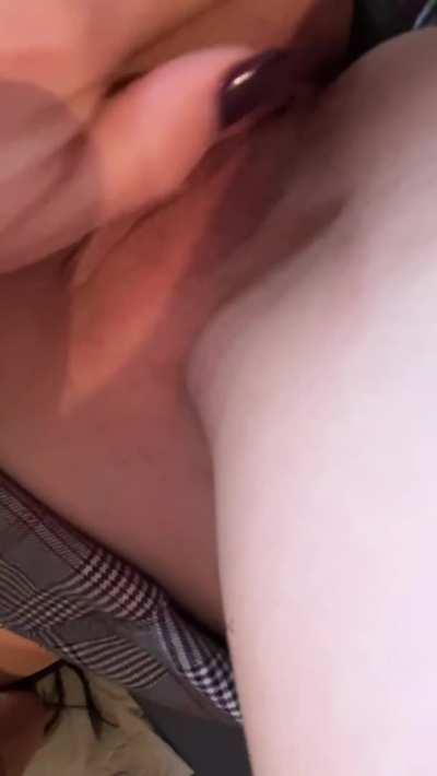 Adorable fuckdoll earns extra money by flashing for us