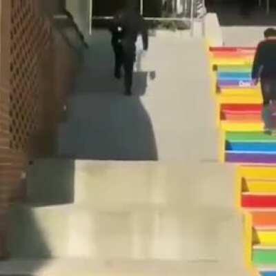 Hell no im not taking the gay stairs