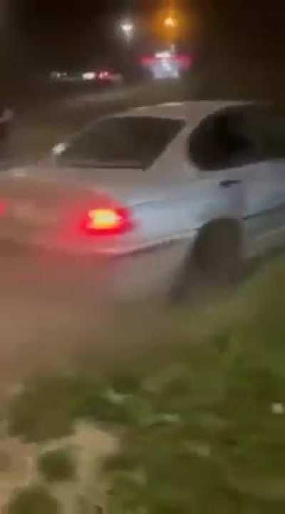 BMW driver in Poland trying to run people over after a night out last weekend