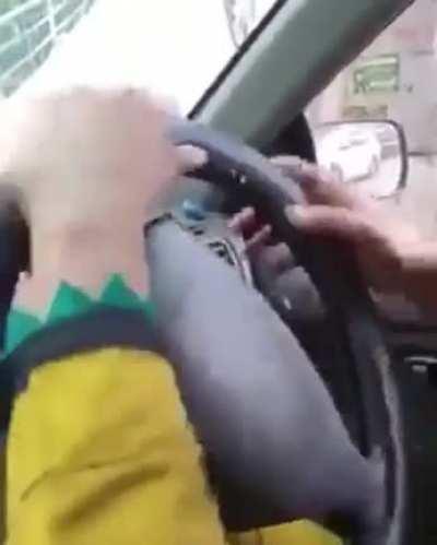 Kid freaks out after his mom tries to drive over a suspicious bridge