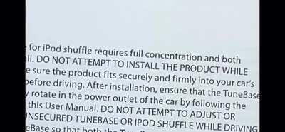 Do not attempt to install product while driving