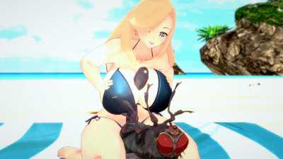 My friend made a mess at the beach.