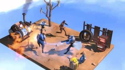 Pyro chase spy, spy chase medic, medic chase pyro [A]