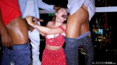 Adria Rae is so excited she doesn't know which BBC to suck first!