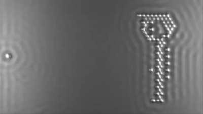 World's Smallest Stop-Motion Film, so small it can be seen only when you magnify it 100 million times