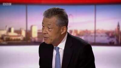 Andrew Marr asks Chinese ambassador to the UK Liu Xiaoming to explain footage from China of handcuffed and blindfolded detained Uyghyurs