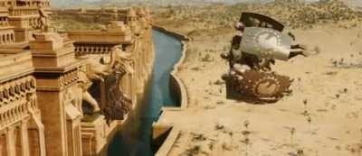 Still more believable than Princess Leia flying through space.