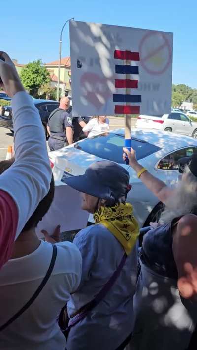 No Kings Protest in Myrtle Beach,SC. Lady in car brandished a gun at peaceful protestors and was promptly arrested.