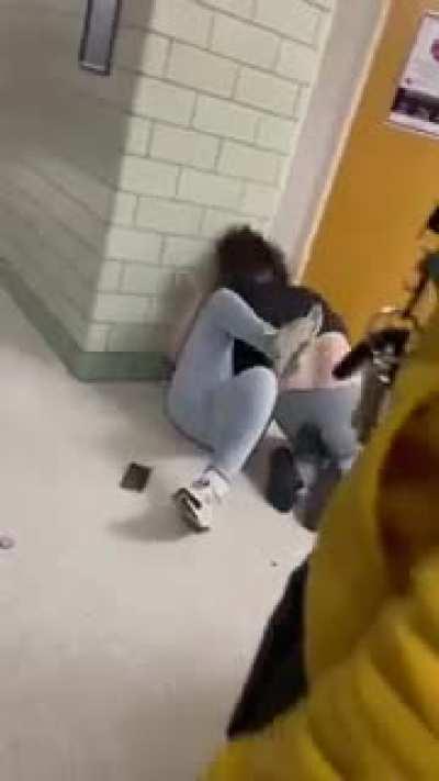 Fight that happened at my school a few months back, the girl on the bottom got maced and the girl on top pissed her self