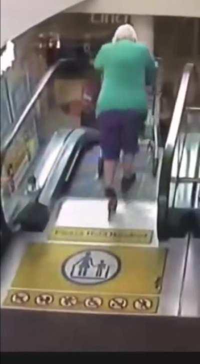 HMFT after my shopping cart and me tumble down the escalator.