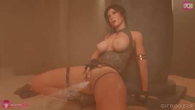 Lara Croft Emergency Hydration (HentaiVR / gifdoozer) [Tomb Raider]
