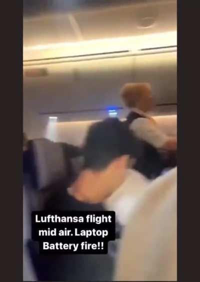 Laptop battery burst mid-flight.