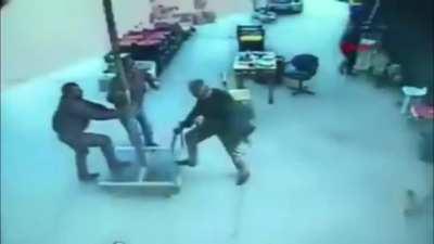 WCGW on windy day with umbrella